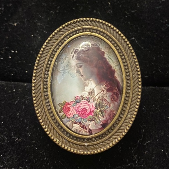 brass tone adjustable shabby victorian Alice rings U PICK - Picture 6 of 17